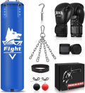 4FT Hanging Punching Bag for Adults - Durable PU Leather Training Set
