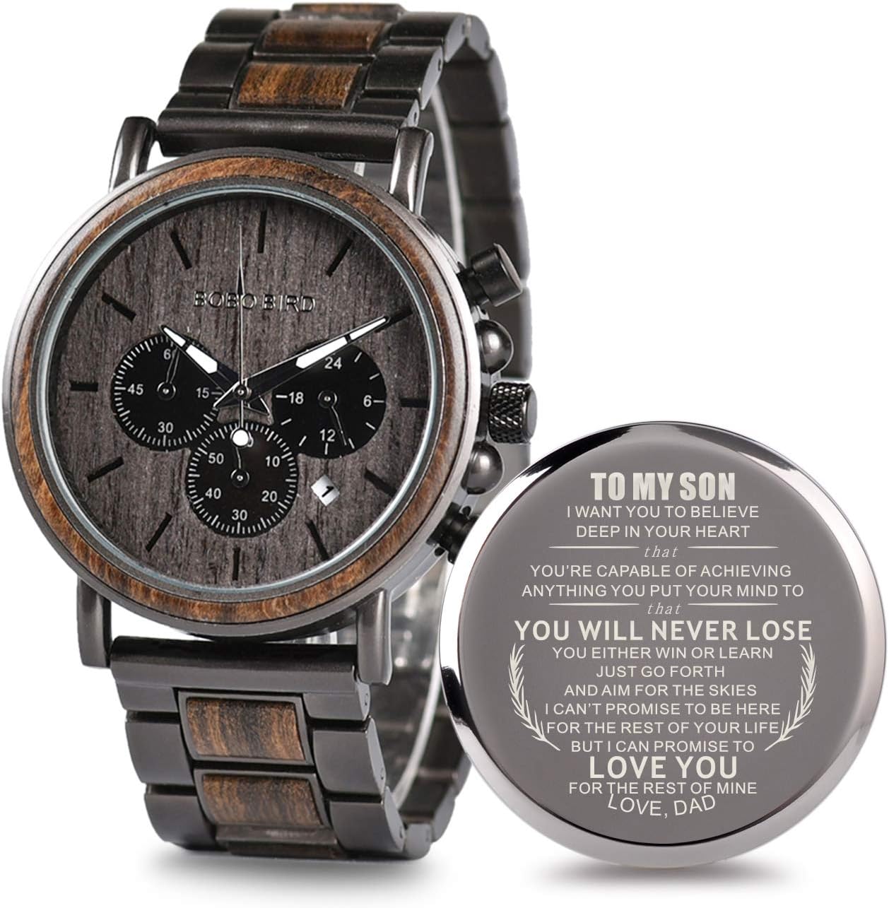 Engraved Wooden Watch for Boyfriend - Personalized Gift Idea