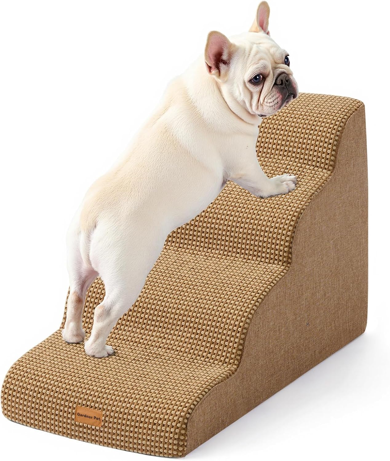 Gardner Pet Dog Stairs for Small Dogs - 4-Step Curved Design