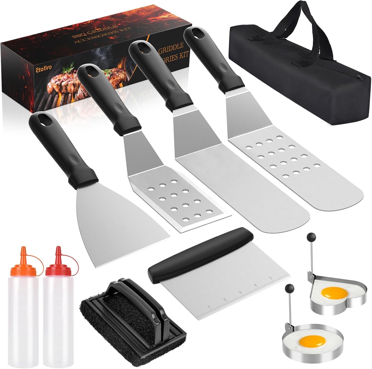 Ultimate Griddle Kit: 11PCS for Blackstone/Camp Chef, Carry Bag Included