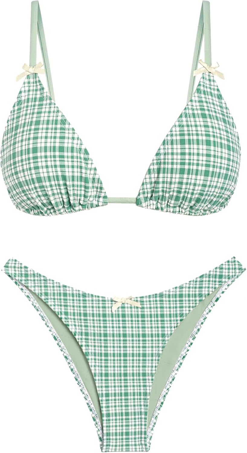 Seamoly Women's Bikini Sets with Tie Back Bowknot Design