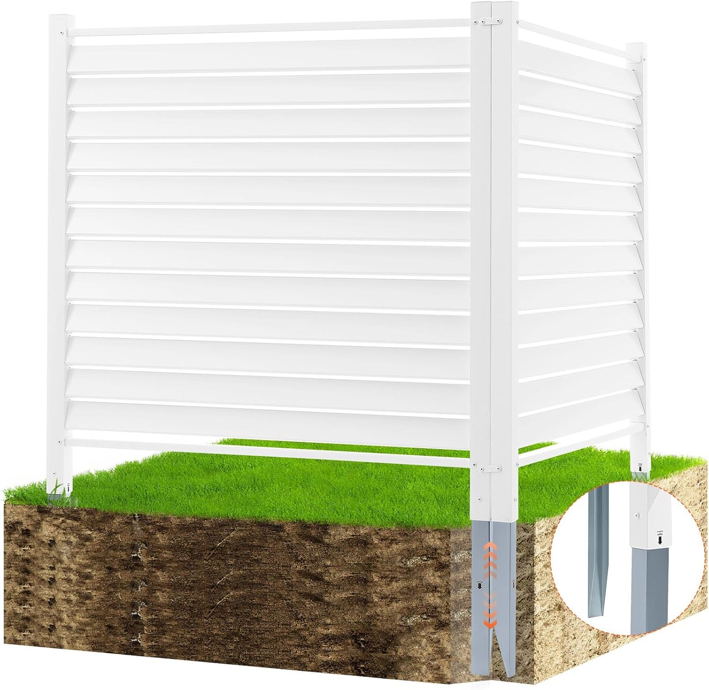 VEVOR 48in W x 48in H Vinyl Privacy Fence Panels for Outdoor Use