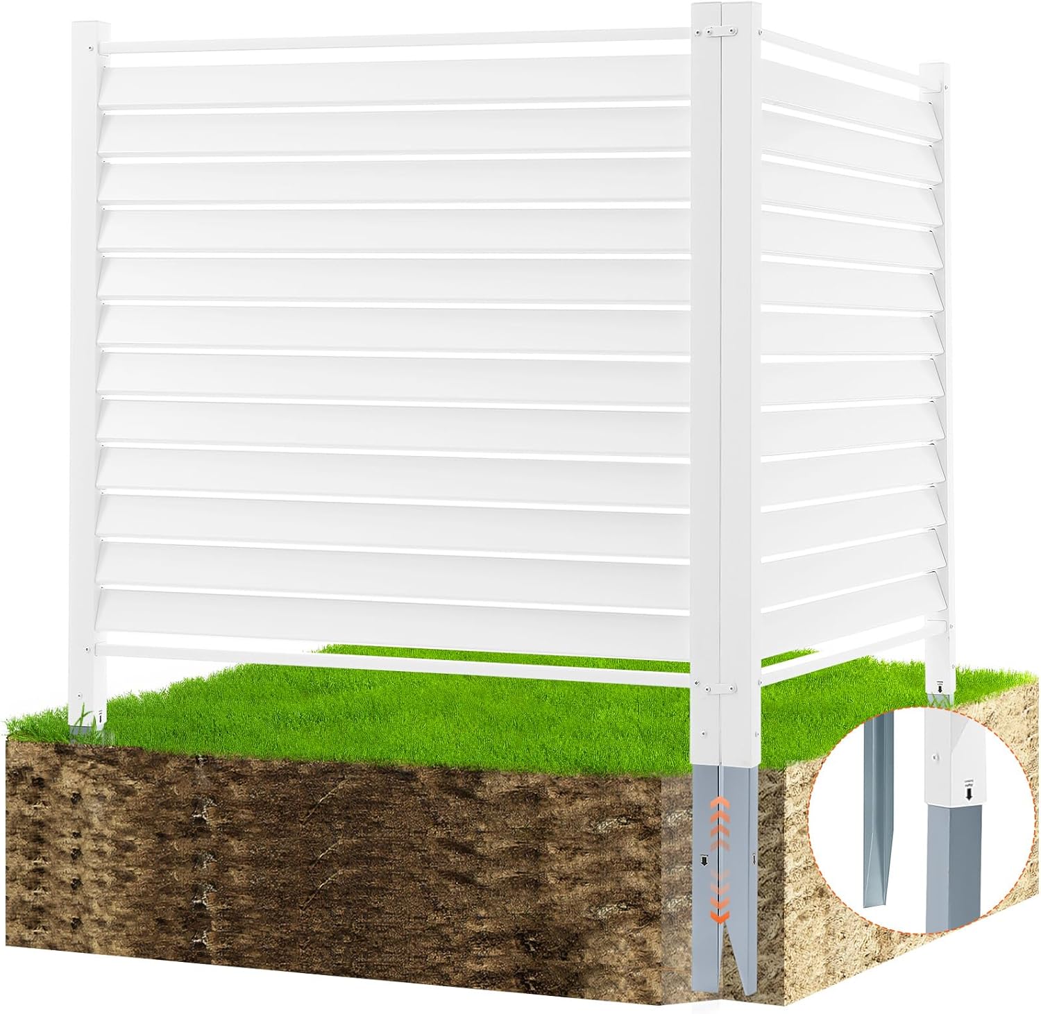 VEVOR 48in W x 48in H Vinyl Privacy Fence Panels for Outdoor Use