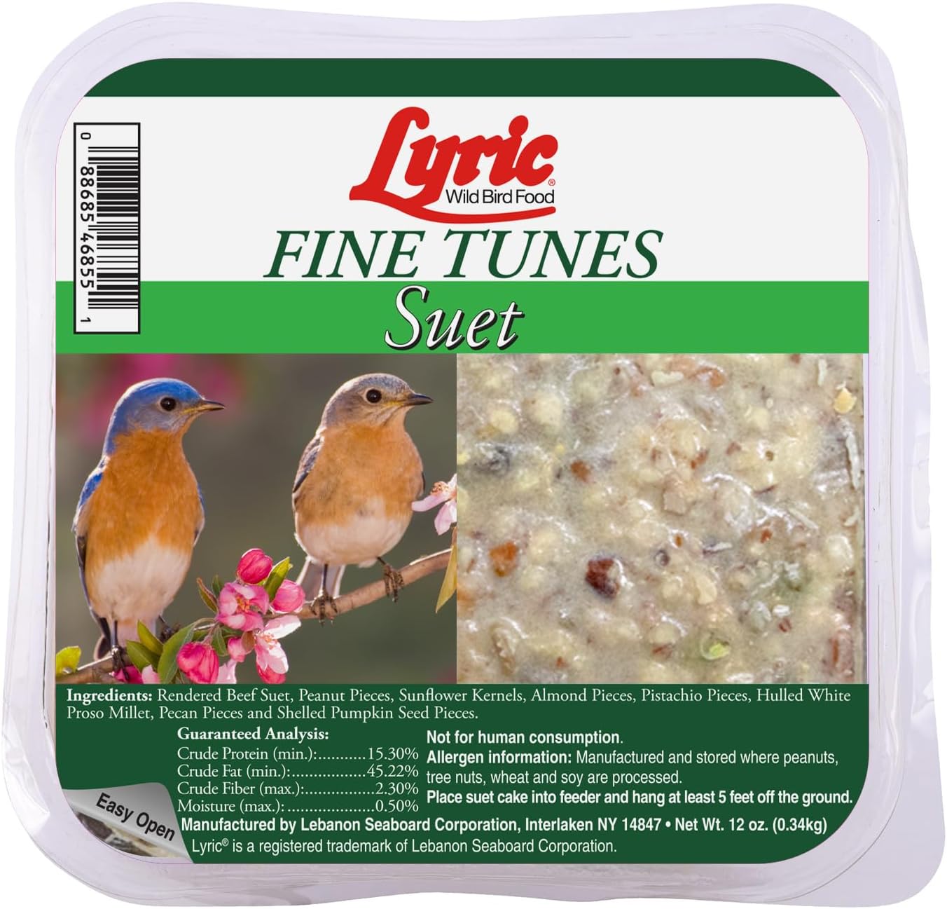 Lyric Fine Tunes No Waste Wild Bird Seed Suet Cakes for Birds