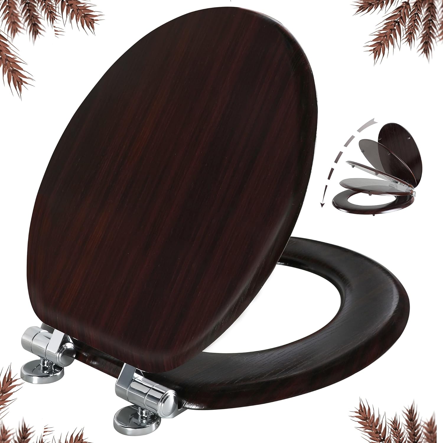 Round Toilet Seat with Quiet Close and Quick Release by Angol Shiold
