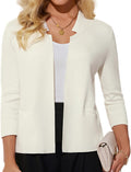 GRACE KARIN Women Sweater Blazer Cropped Cardigan 3/4 Sleeve