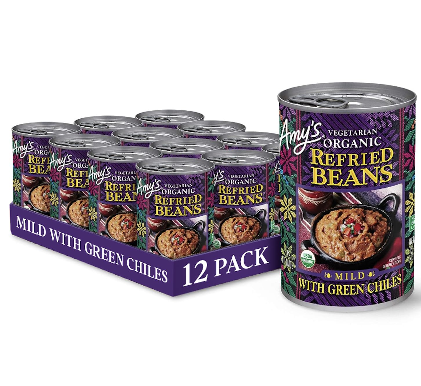 Amy's Organic Refried Beans with Green Chiles - Vegan Delight