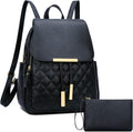 KKXIU Women's Quilted Leather Backpack Purse Perfect for Travel