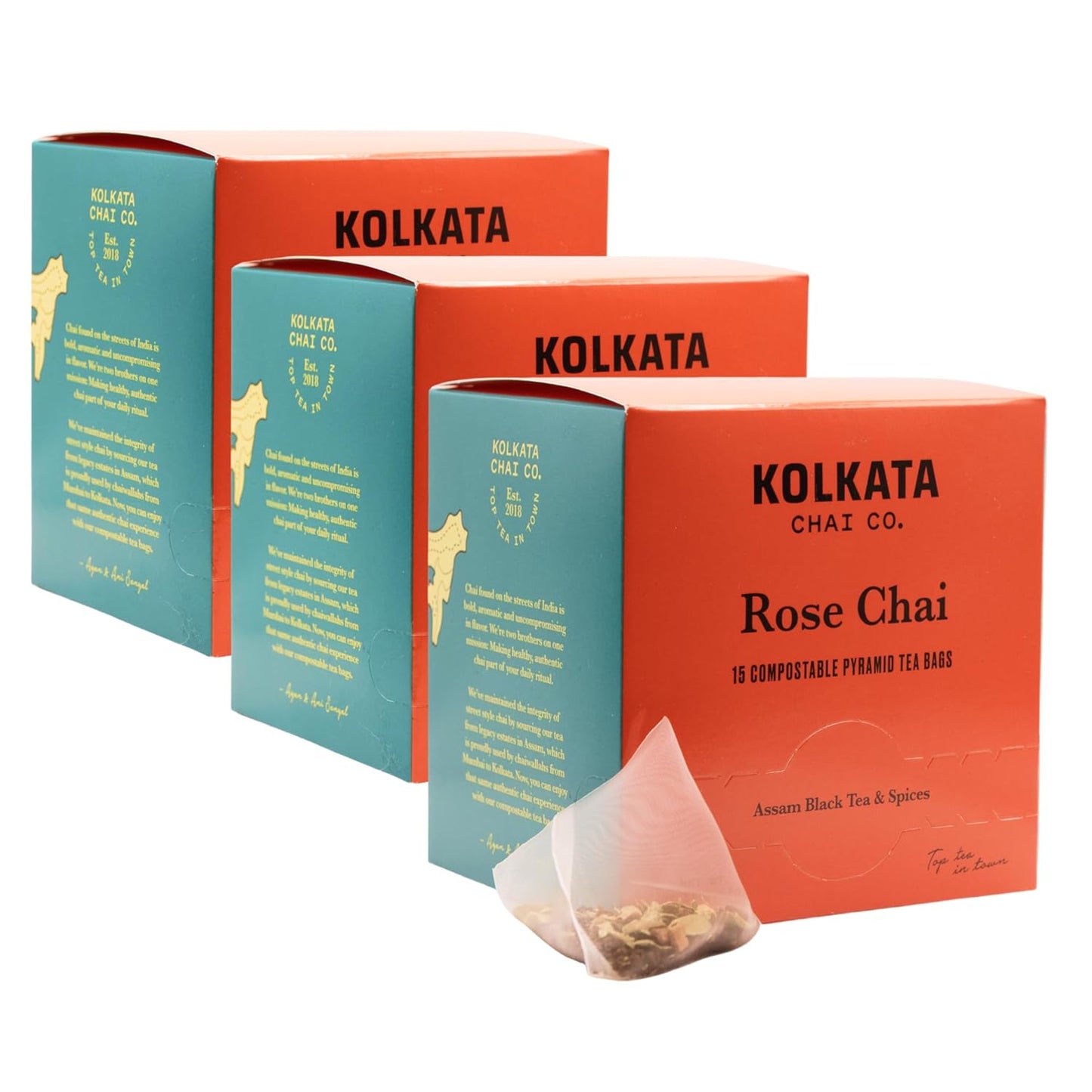 Kolkata Chai Rose Chai Tea Bags - Premium Assam Black Tea
