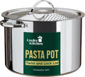 Stainless Steel Pasta Pot with Strainer Lid - Twist & Lock Ease