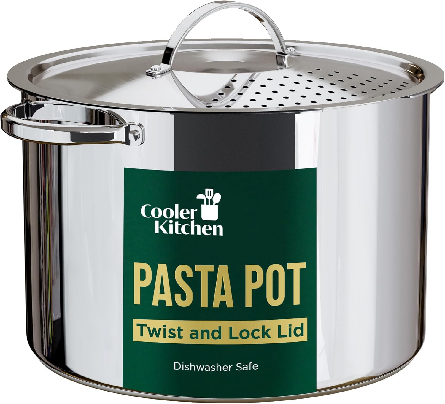 Stainless Steel Pasta Pot with Strainer Lid for Easy Cooking