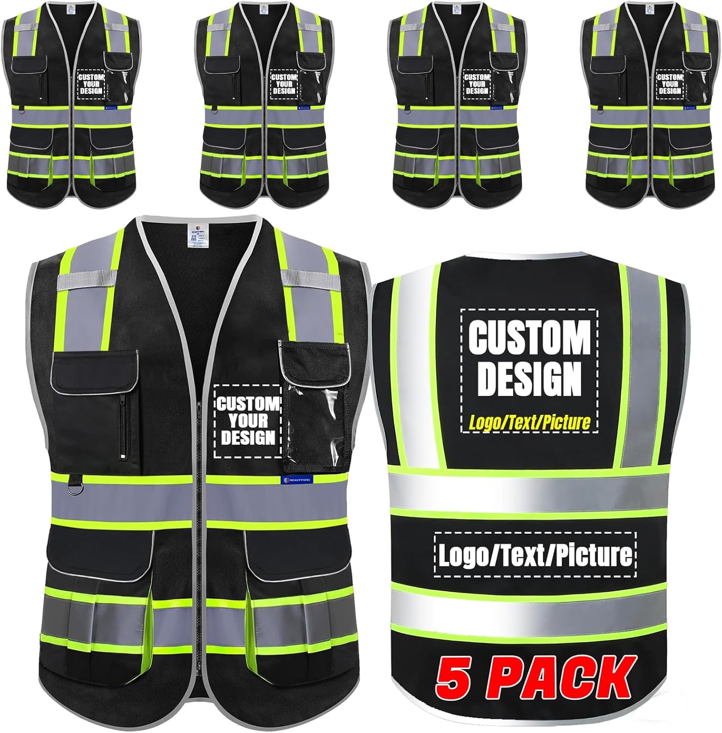 Custom Logo Safety Vest for High Visibility and Comfort