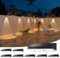 Solar Fence Lights 8 Pack - Warm White Dual-Beam Deck Lighting
