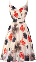 Dressever Summer Cocktail Dress V-Neck Chiffon Sundress