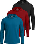 Men's Dry Fit Wicking Long Sleeve Fishing Hoodie Pullover 3 Pack