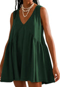 Sleeveless Mini Dress for Women 2025 Summer Casual V Neck Sundress on