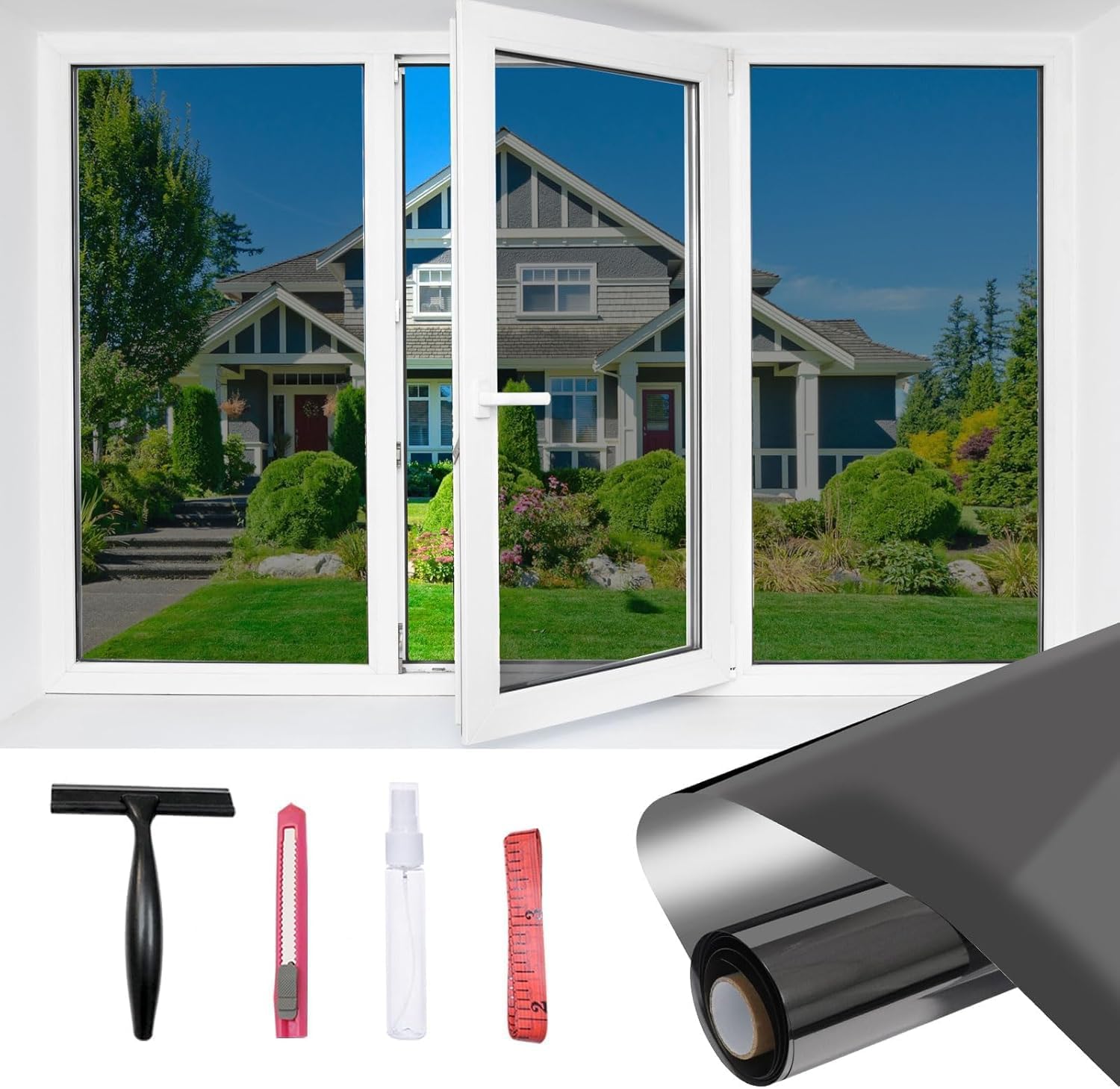 JAYONG One Way Window Privacy Film for Daytime Heat Control