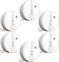 6 Packs Smoke Detector Hardwired Interconnected Smoke Alarms - Home