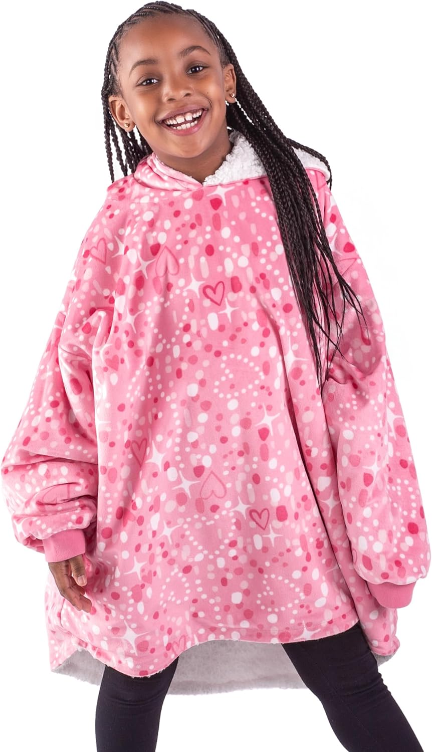 Wearable Blanket Hoodie - Soft Plush Sherpa for All Ages