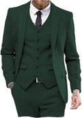 Ceehuteey Mens Tweed Herringbone Wedding Suit Tuxedo