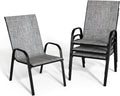Patio Chairs Set of 4 - Stackable Outdoor Dining Chairs with High Back
