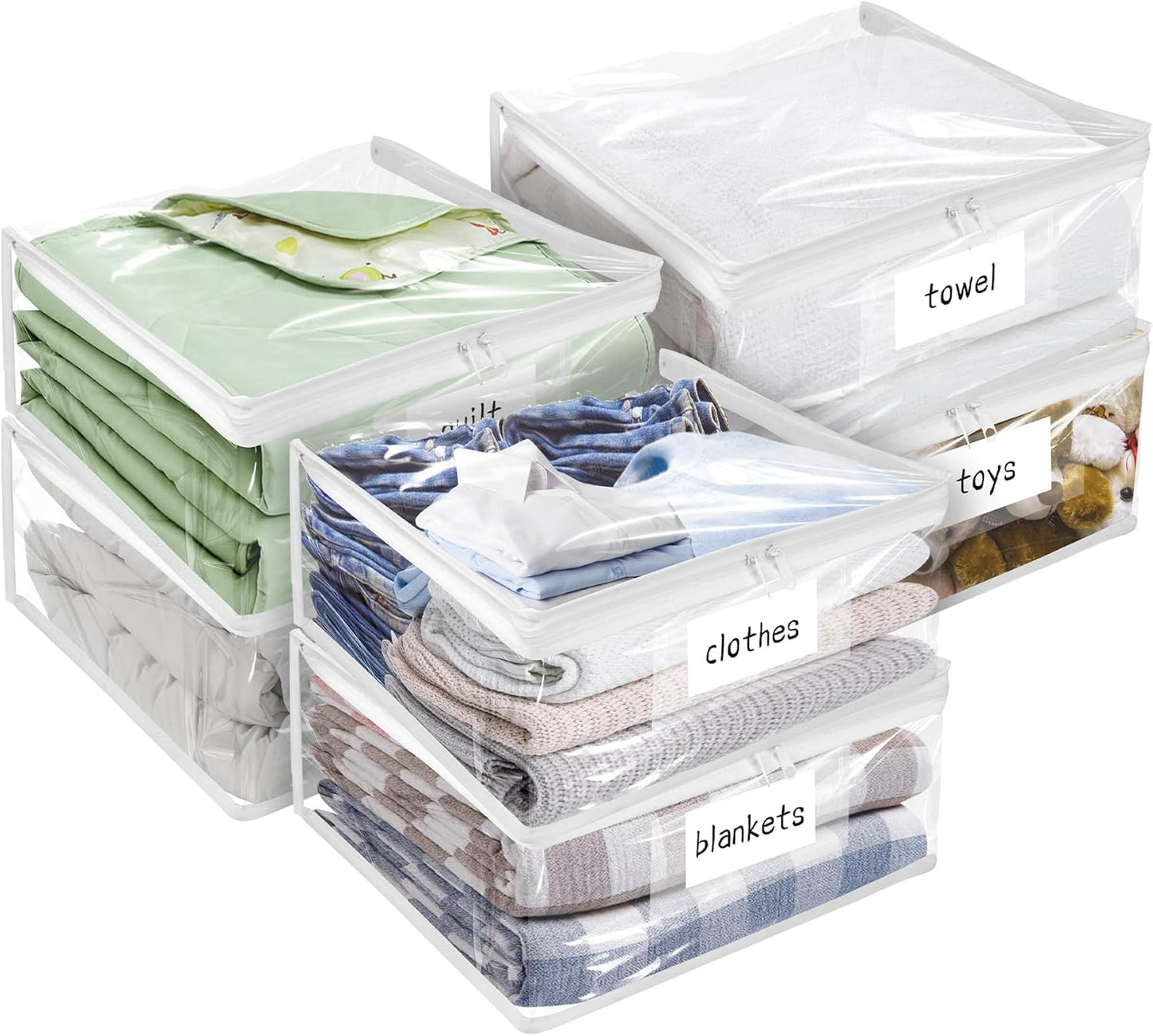 Durable Plastic Storage Bags with Easy-Glide Zipper for Organizing