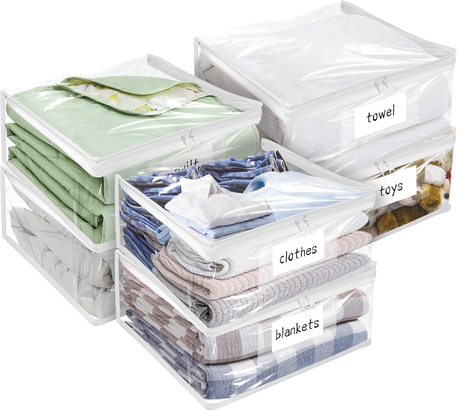Durable Plastic Storage Bags with Easy-Glide Zipper for Organizing