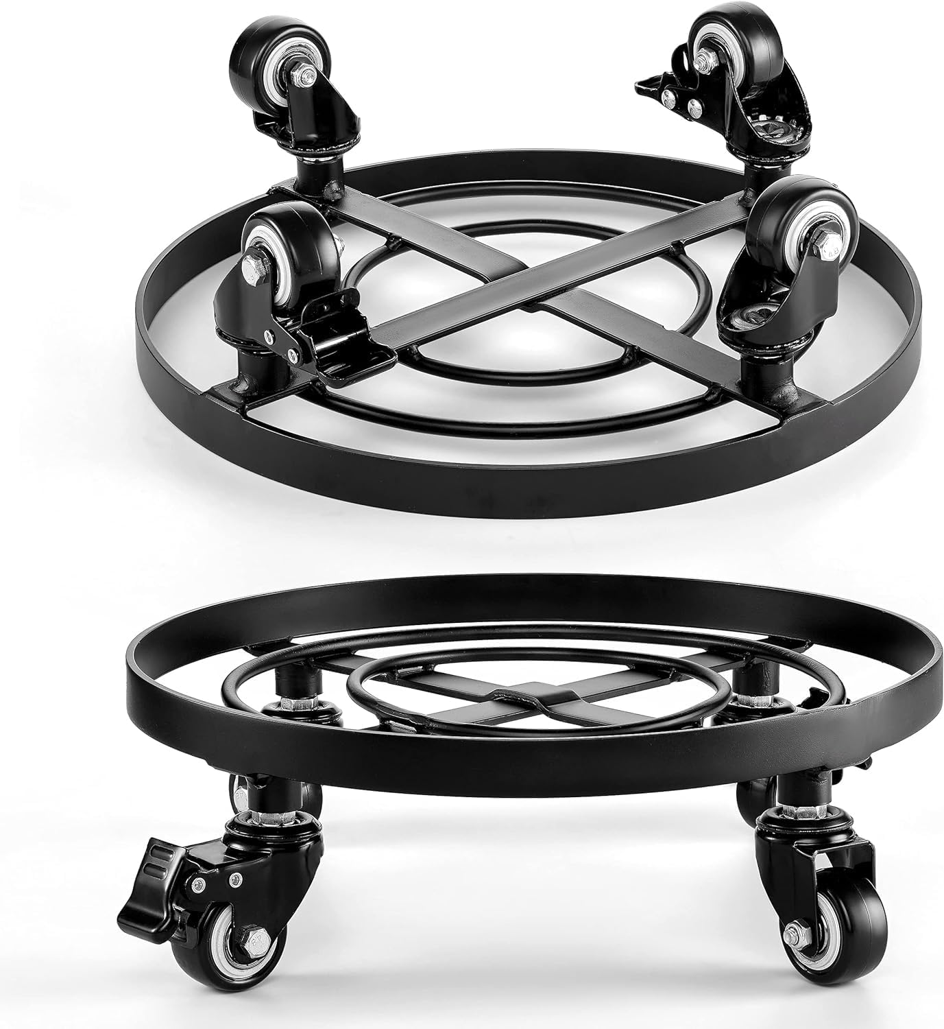 2pack Metal Plant Caddy with Wheels for Heavy Duty Hauling