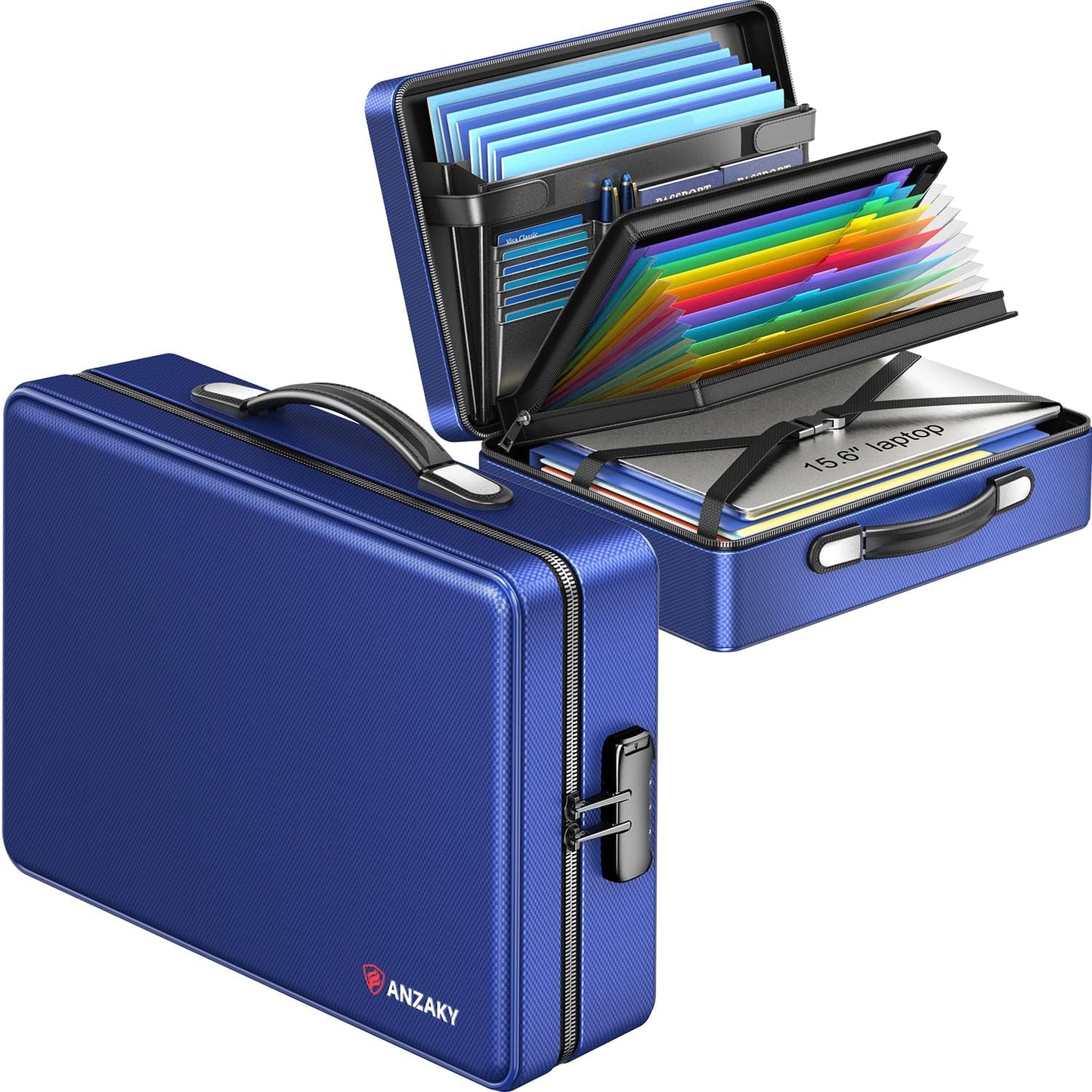 Fireproof Document Box with Lock and Zipper for Security