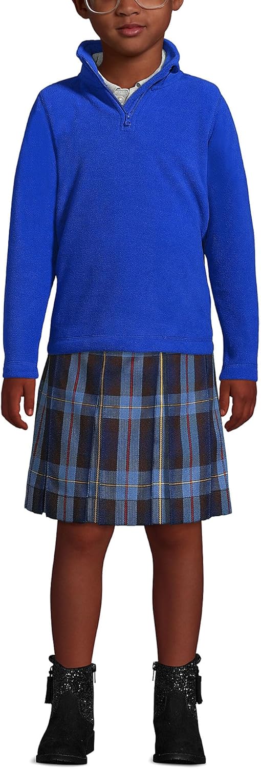 Kids Lightweight Fleece Quarter Zip Pullover for School Uniforms