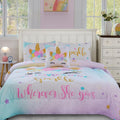 Cokouchyi Twin Size Comforter Set for Girls, 6-Piece Bed Set