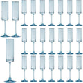 24 Pieces Blue Champagne Flutes 6 OZ Straight Sided Glasses