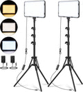 2 Pack LED Video Light Kit with 62.99in Tripods - Dimmable Studio
