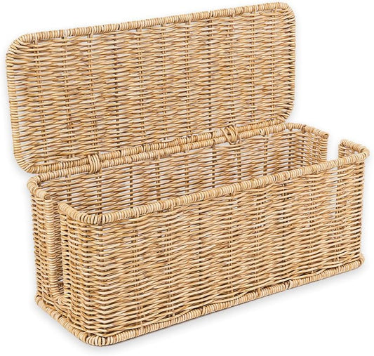 Rattan Cable Organizer: Hide Cords Stylishly!