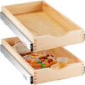 Wood Pull Out Tray Cabinet Organizer 2-Pack - 12in x 21in Wooden