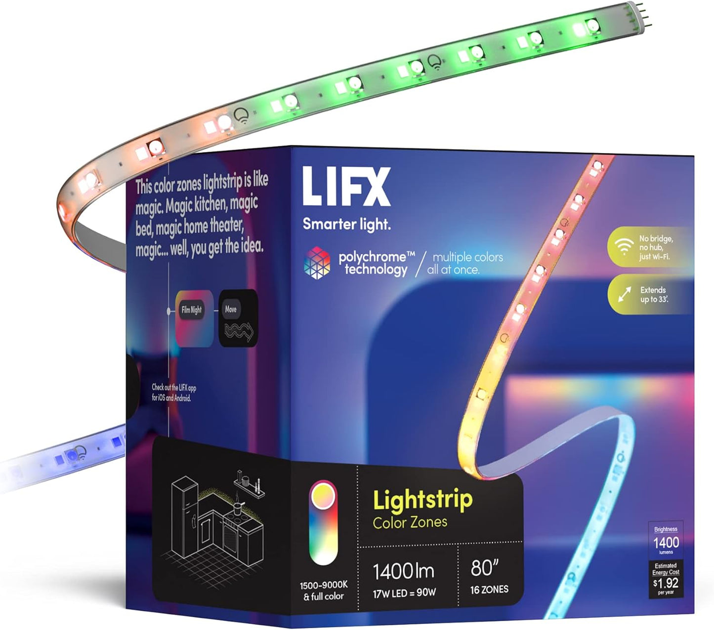 LIFX Lightstrip Color Zones: Smart LED Strip with Polychrome Tech
