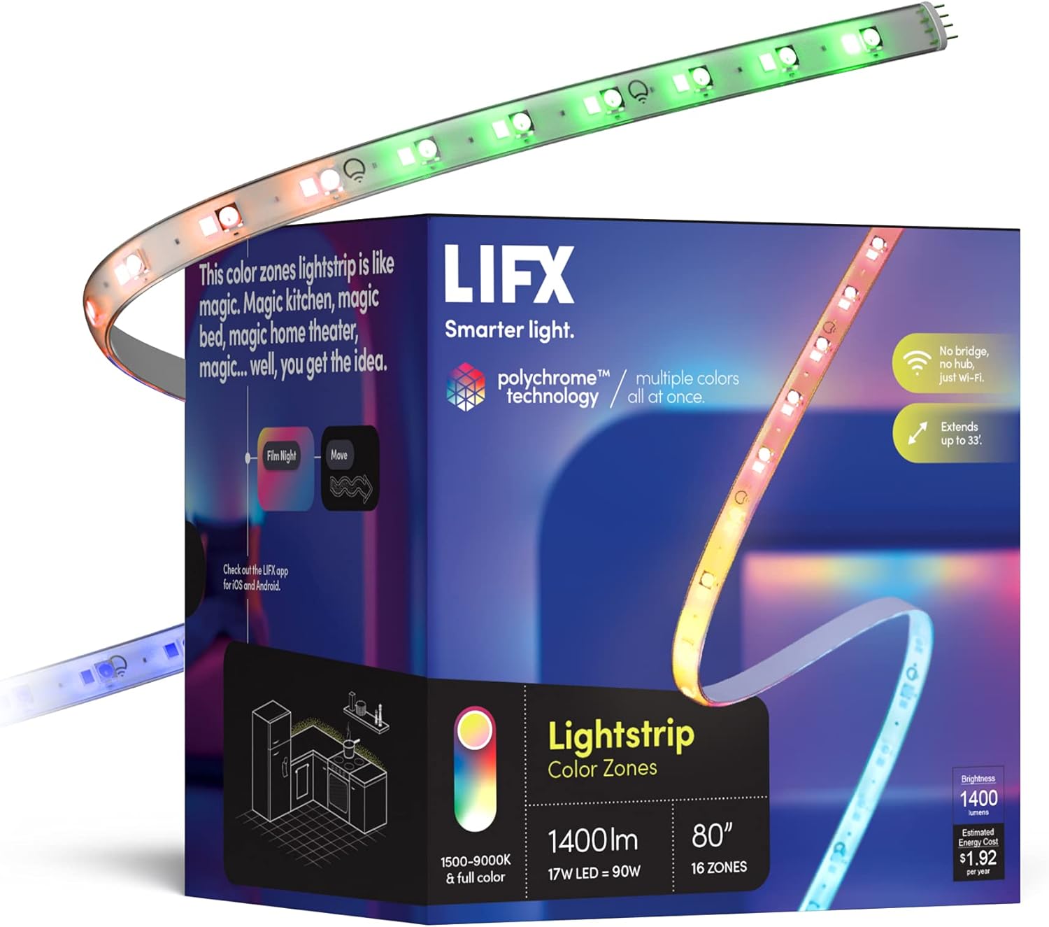 LIFX Lightstrip Color Zones: Smart LED Strip with Polychrome Tech