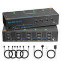 KVM Switch 3 Monitors 4 Computers 4K@60Hz - Triple Monitor KVM