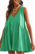 OPCAKM Women's Sleeveless V Neck Mini Dress for Summer Style