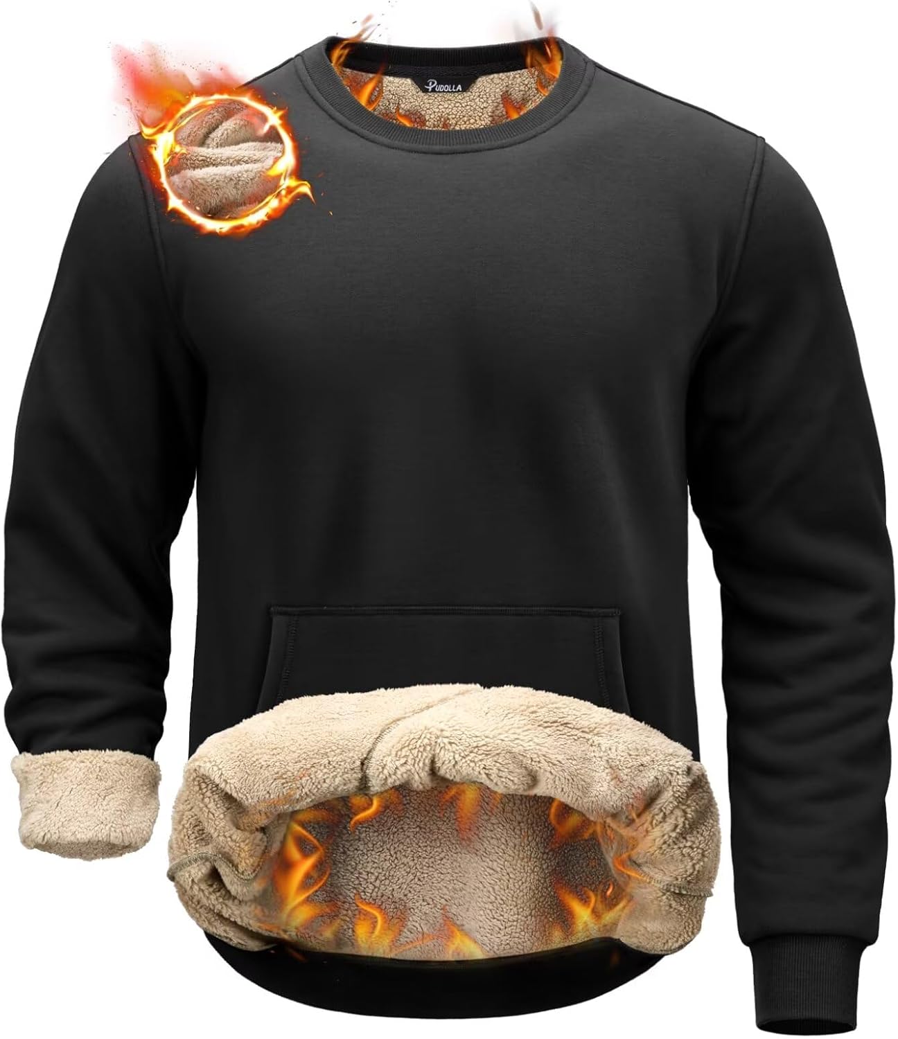 Pudolla Men's Cozy Sherpa Sweatshirt