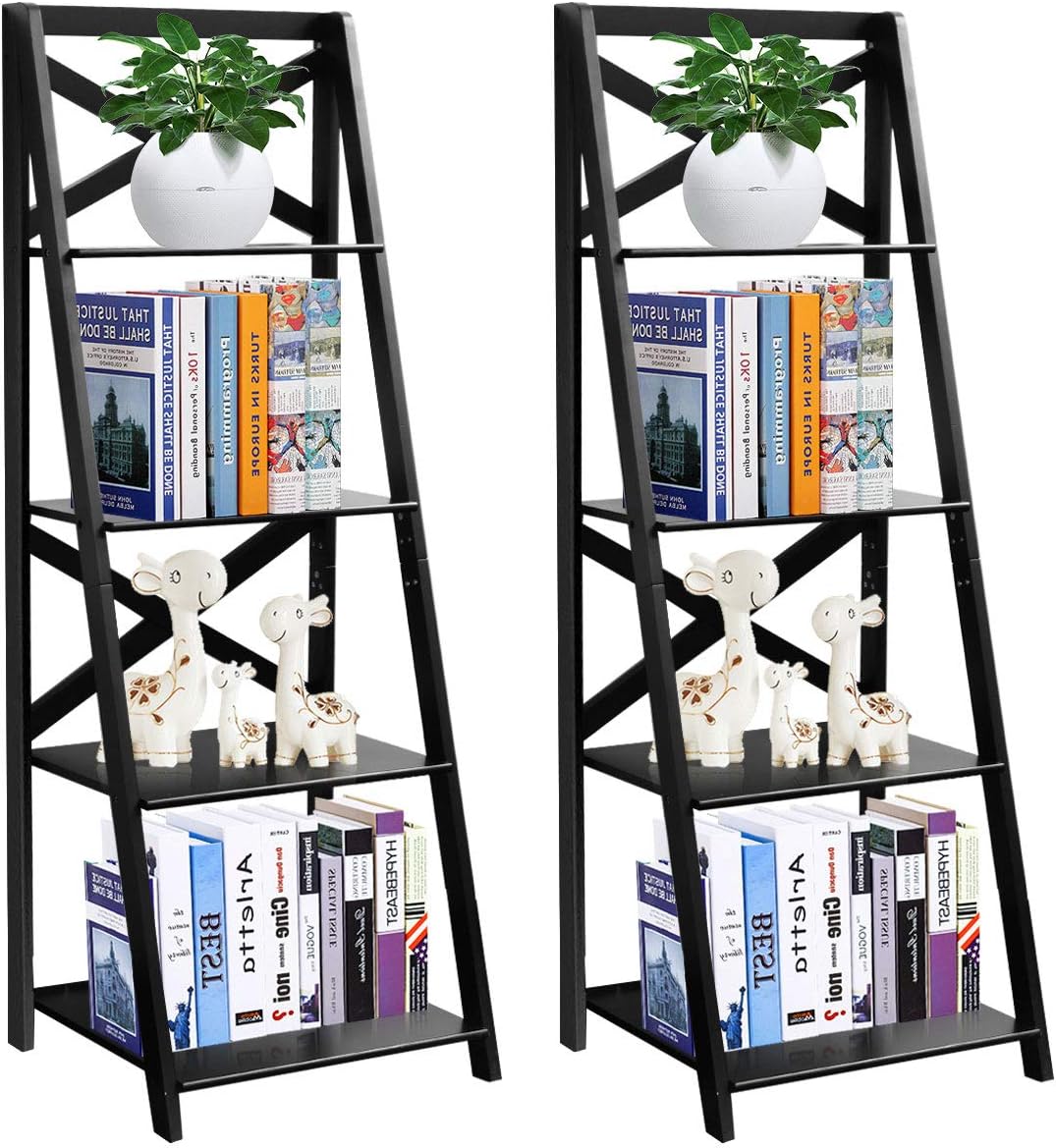 Tangkula 4-Tier Bookcase Set: Stylish Storage Solution