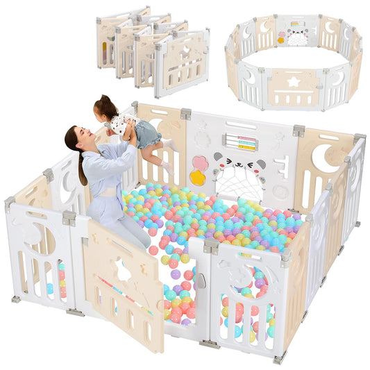 Baby Playpen for Toddlers, Adjustable 14-Panel Playard