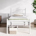 Twin Bed Frame with Headboard and Footboard - 14 in Metal Platform