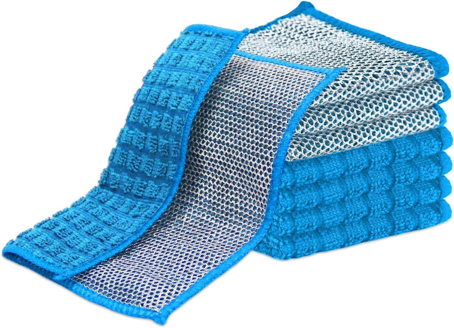 Non-Scratch Dish Rags 8 Pack - Lint-Free Microfiber