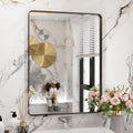 WEER Black Bathroom Mirror 24x32 in Rectangular Metal Frame - Durable