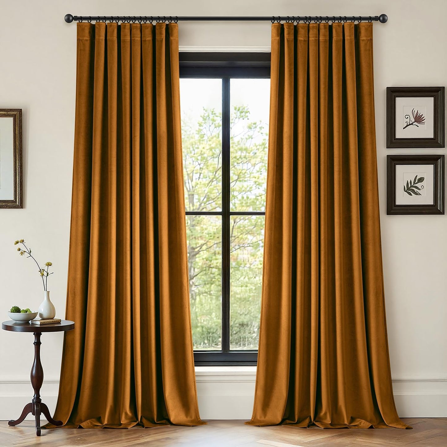 Gold Brown Velvet Curtains for Bedroom and Living Room Decor