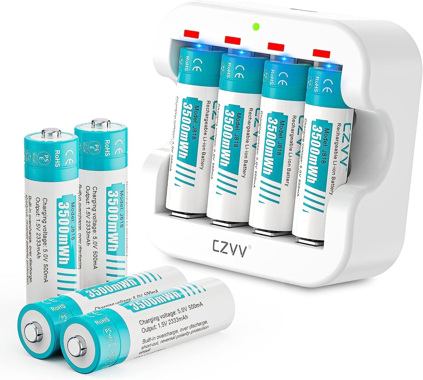 Long-Lasting 3500mWh AA Batteries 8-Pack