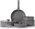 Non Stick Pot and Pan Set with Removable Handle - Space Saving Ceramic
