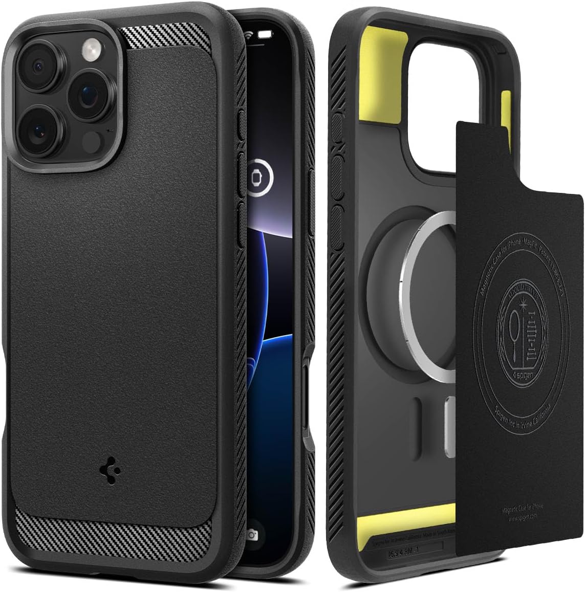Spigen Rugged Armor MagFit Case for iPhone 16 Pro Max - Matte Black