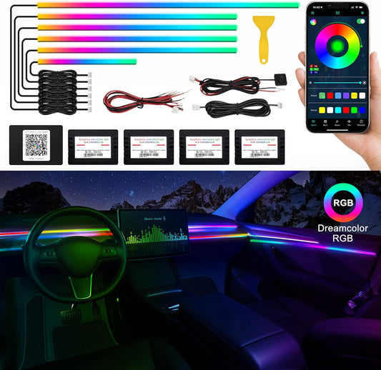 Acrylic Interior Car LED Strip Light with Wireless APP Control